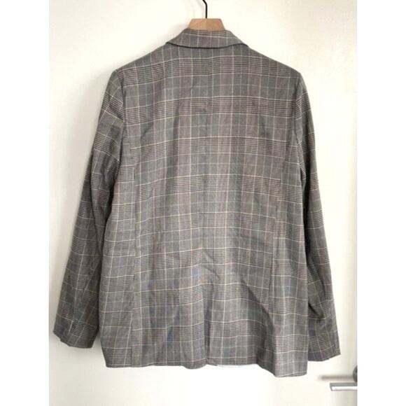 AQUA Grey Oversized Plaid Blazer Size L - Picture 5 of 7